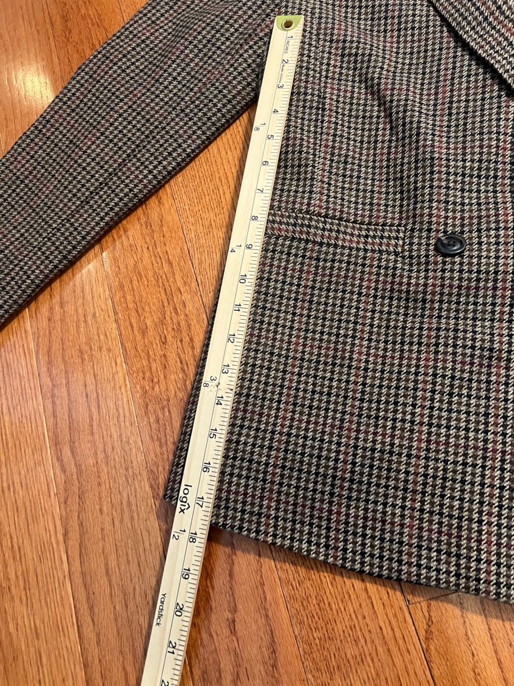 GAP Women's Houndstooth Double-Breasted Blazer - Brown/Black - Picture 6 of 6